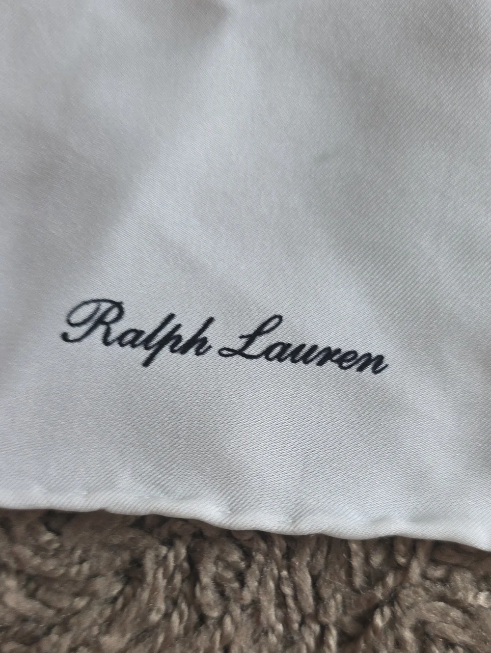 Ralph Lauren White Handkerchief with Navy Script